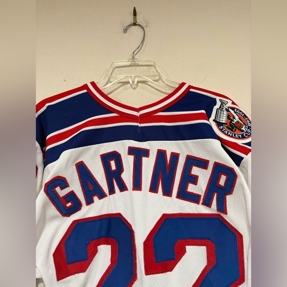 1993 NY Rangers Stanley Cup Mike Gartner Jersey CCM Tag Crazy Patch Size Medium - Picture 6 of 10